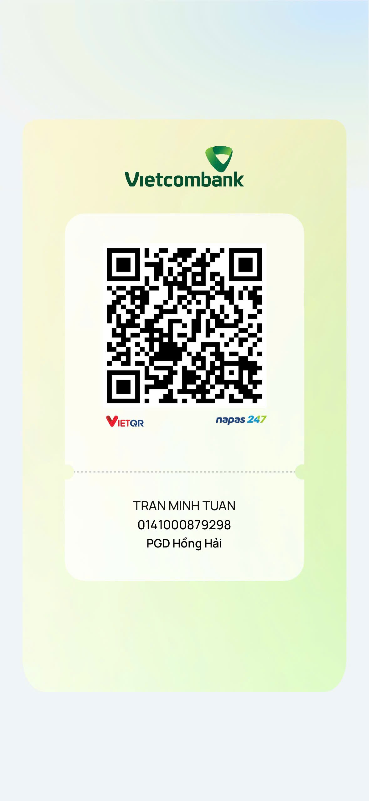 QR chuyển khoản ủng hộ